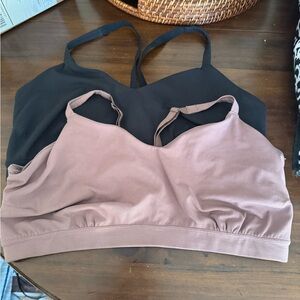 All in motion- Women's Seamless Bralette Set - Black and mauve